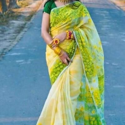 Hand Print Half Silk Sharee  হাফ সিল্ক শাড়ি হ্যান্ড প্রিন্ট কাজ শাড়ী