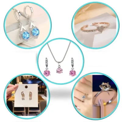 5 in 1 Combo jewelry for women, Bracelet, Ring, Necklace set, Earrings, Combo