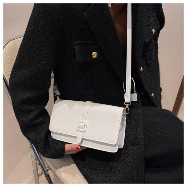 Crossbody Niche Casual Single Shoulder Female Autumn Fashion Small Square Bag Brown PU Womens Handbag RM73 (P-1371) - Image 2
