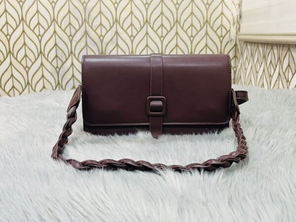 Crossbody Niche Casual Single Shoulder Female Autumn Fashion Small Square Bag Brown PU Womens Handbag RM73 (P-1371) - Image 7