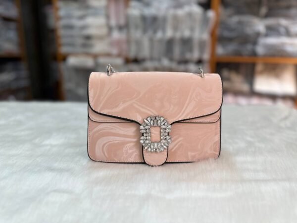 Fashionable And Versatile Solid Color PU Shoulder Bag, Casual And Simple Double-Layered Chain Square Bag RM92 (P-1509) - Image 4