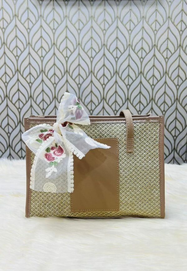 Beautiful Handwoven Straw Bag Handbag Large Capacity Shoulder Bag-113 (P-1576) - Image 3