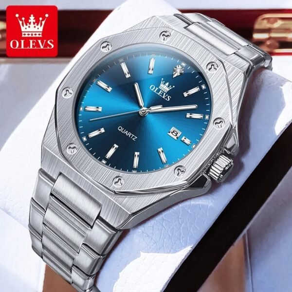 OLEVS 3613 Luxury Stainless Steel Mens Watch Master Copy (P-1622) - Image 2
