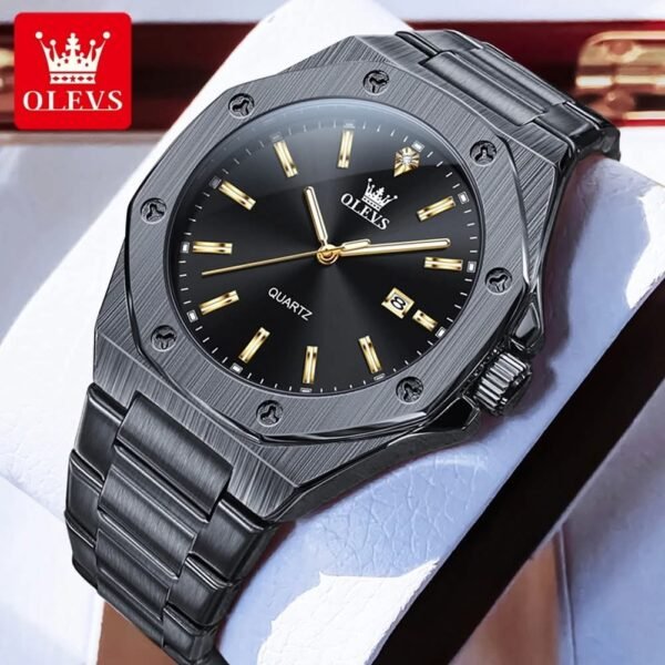 OLEVS 3613 Luxury Stainless Steel Mens Watch Master Copy (P-1622) - Image 3